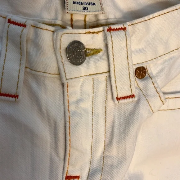 Vintage True Religion White "Joey" Low Rise Flare Stretch Jeans EUC - Picture 4 of 13